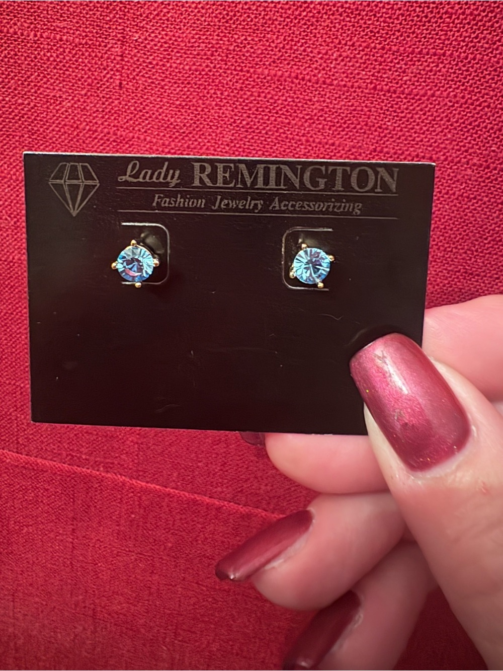 Remington Gold-Tone Blue Aurora Crystal Stud Earrings